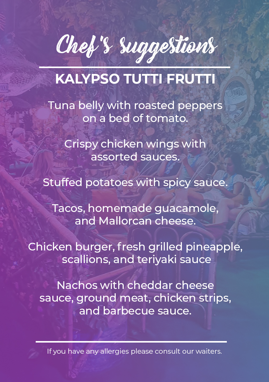 Menu kalypso tutti frutti