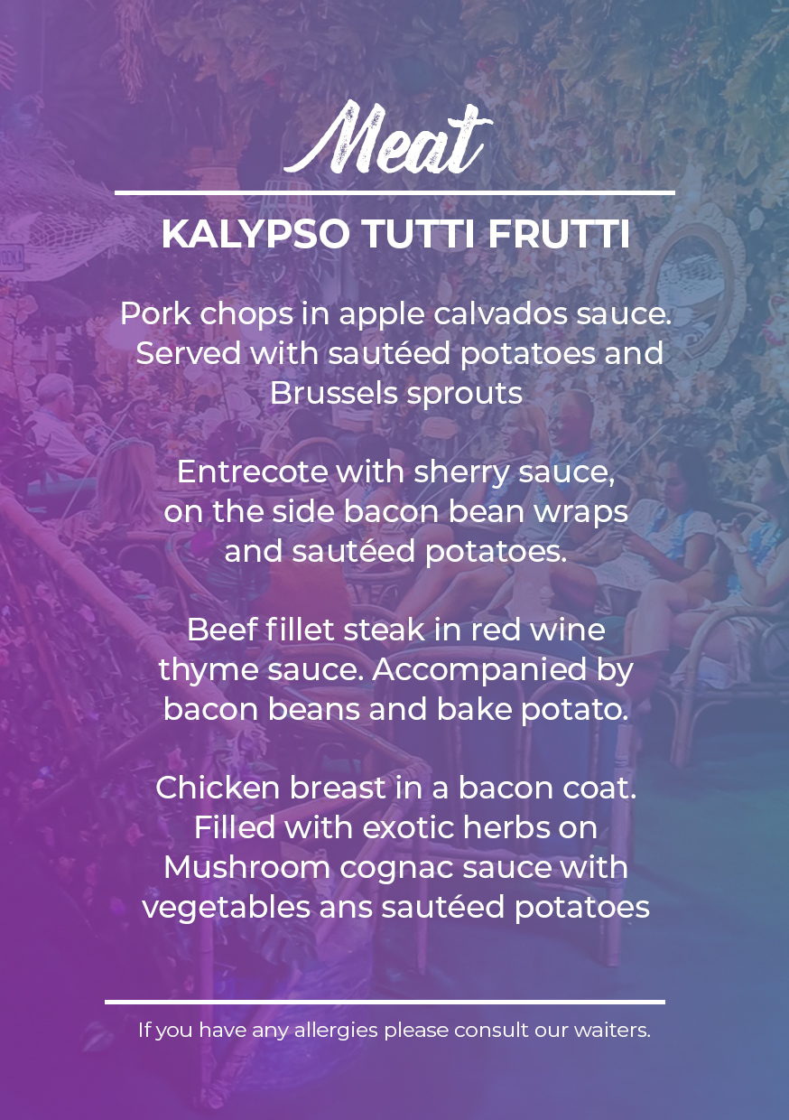 Menu kalypso tutti frutti