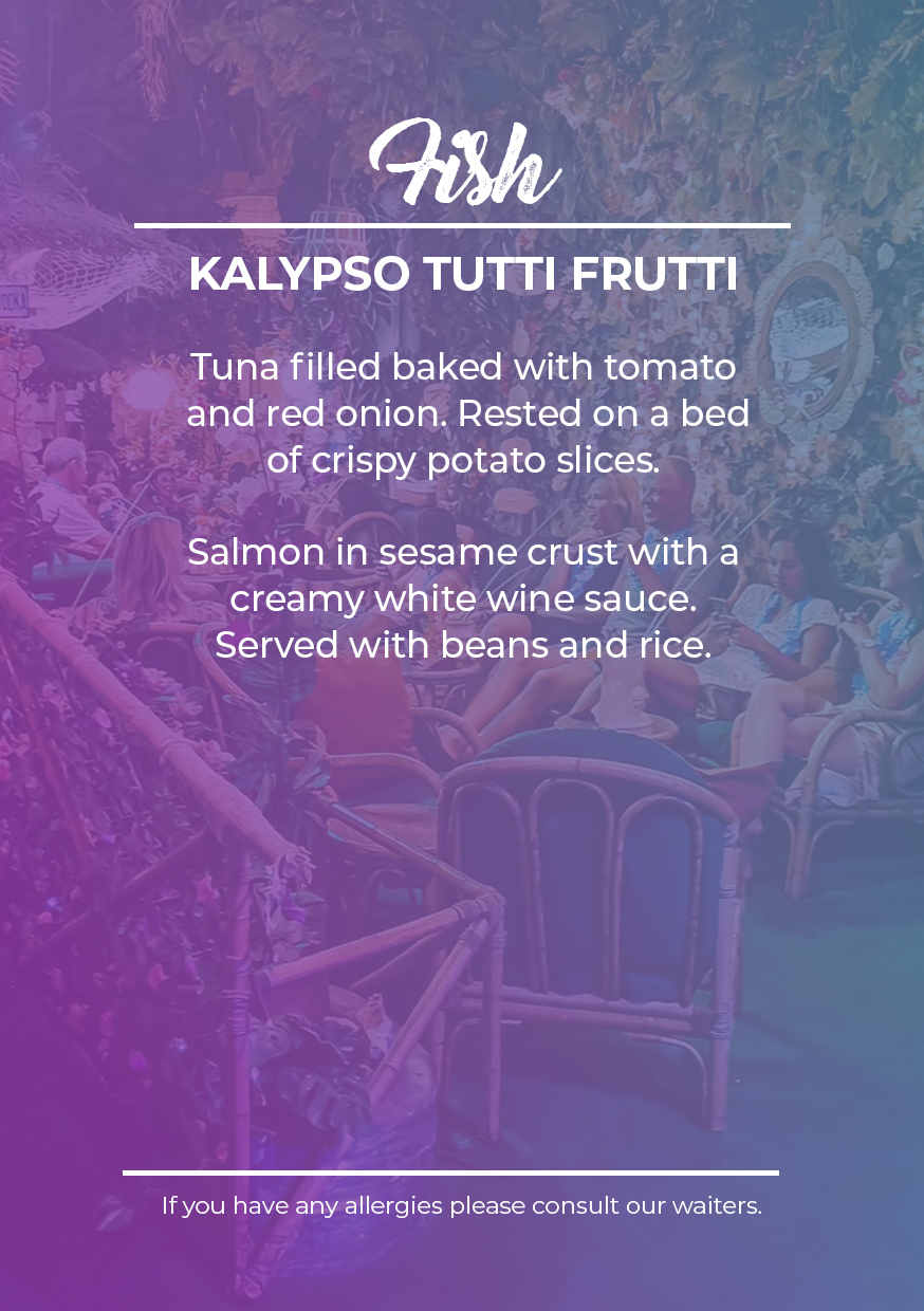 Menu kalypso tutti frutti